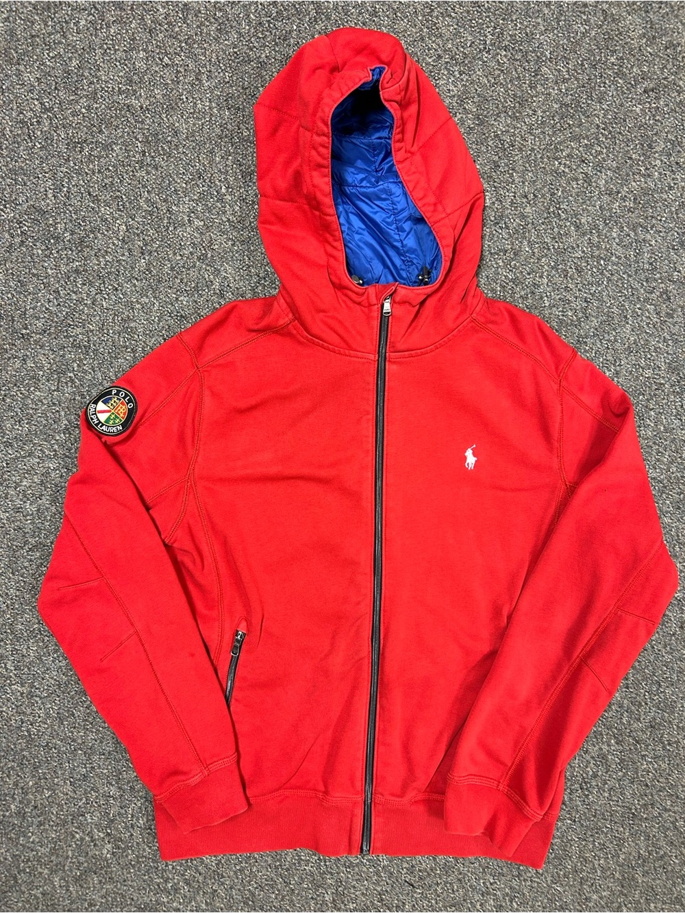 Large vintage Polo Ralph Lauren Red coat/jacket with cookie patch